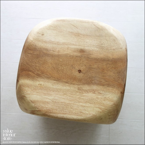 ウッデンスクエアスツールN3 椅子 イス ベンチ 新品 チェア 手作り ナチュラル 椅子 サイドテーブル モンキーポッド 8枚目の画像