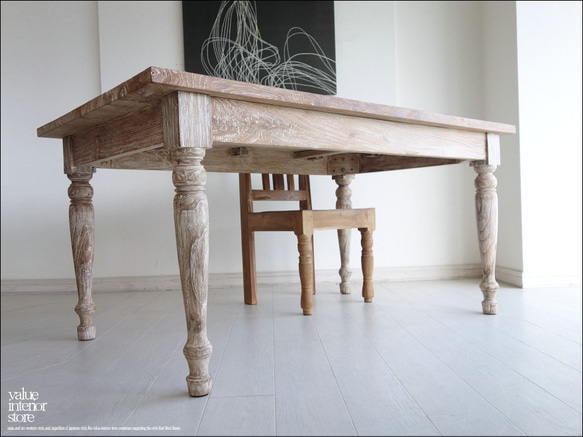 オールドチーク総無垢 ダイニングテーブルBOL/NW 食卓テーブル デスク ハンドメイド 古材家具 シンプル 150cm 10枚目の画像