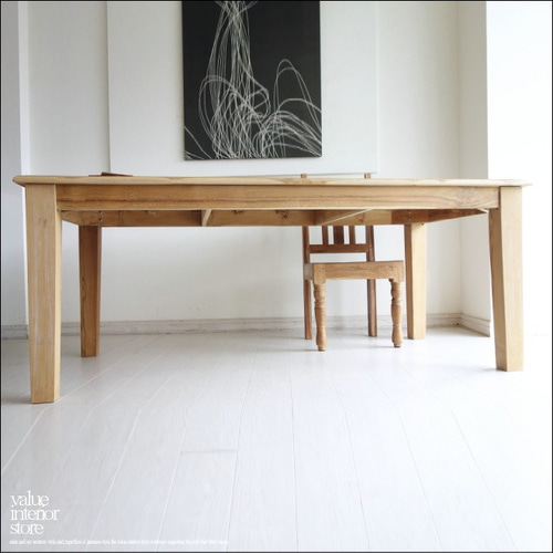 チーク無垢材 ダイニングテーブルI/180cm 無垢材テーブル デスク 机 