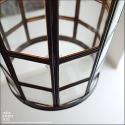 ガラスペンダントライトI/Q 天井照明器具 真鍮 ランプシェード エスニック 硝子ライト レトロ調 シャビー カフェ用 7枚目の画像