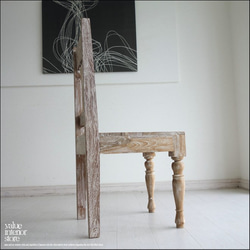 オールドチーク無垢材 ダイニングチェアWW 椅子 イス チェア シャビー 古材家具 手作り 天然木 銘木家具 4枚目の画像