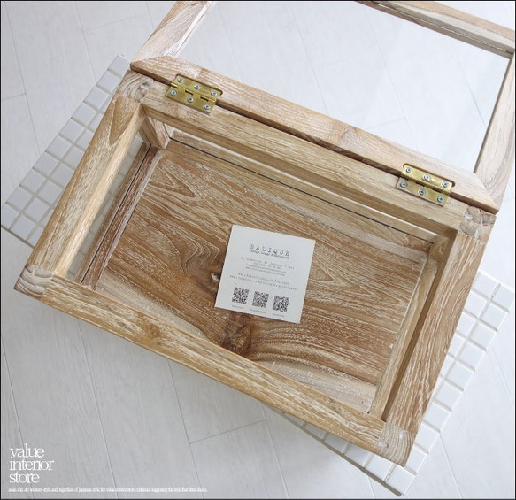 無垢材 コレクションケースTiah ショーケース 木製ガラスケース 卓上ケース シンプル 手作り ディスプレイ什器 5枚目の画像