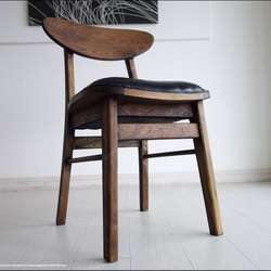 チークレザーチェアWB 本皮 イス 椅子 アームレスチェア 皮張り 手作り 天然木 総無垢 ナチュラル 天然皮革 1枚目の画像