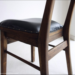 チークレザーチェアWB 本皮 イス 椅子 アームレスチェア 皮張り 手作り 天然木 総無垢 ナチュラル 天然皮革 4枚目の画像