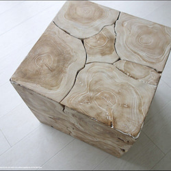 無垢 チークブロックスツール 椅子 イス ベンチ チェア ナチュラル 手作り家具 チェア 銘木 無垢材家具 送料無料 3枚目の画像