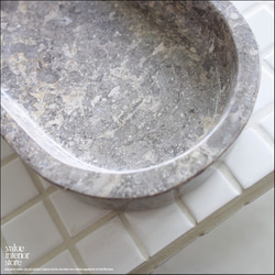 大理石トレイOV-GY アクセサリートレイ マーブルトレイ 小物入れ 天然大理石 洗面用品置き アクセサリートレイ 7枚目の画像