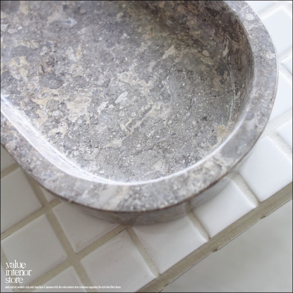 大理石トレイOV-GY アクセサリートレイ マーブルトレイ 小物入れ 天然大理石 洗面用品置き アクセサリートレイ 7枚目の画像