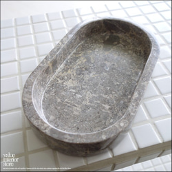 大理石トレイOV-GY アクセサリートレイ マーブルトレイ 小物入れ 天然大理石 洗面用品置き アクセサリートレイ 8枚目の画像
