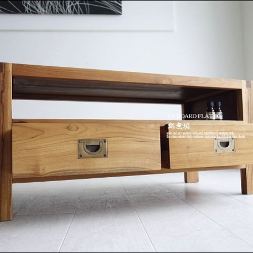 チークテレビ台flat80cmN引出し 新品 ローボード TVボード AVボード 