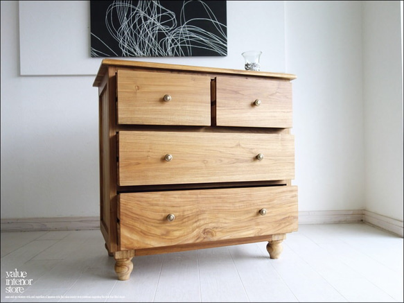 天然木　チーク？　チェスト　花台　高さ101cm 幅62cm 天然木 チーク？ チェスト 花台 高さ101cm 幅62cm