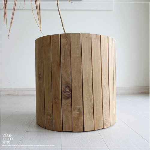 チーク総無垢材 大型鉢カバーI40 プランツカバー ポット 鉢入れ