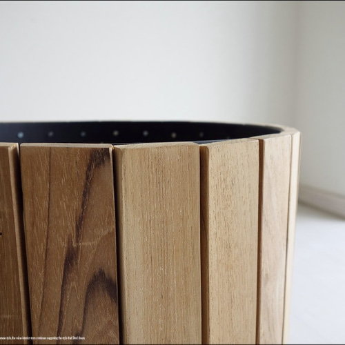 チーク総無垢材 大型鉢カバーI40 プランツカバー ポット 鉢入れ