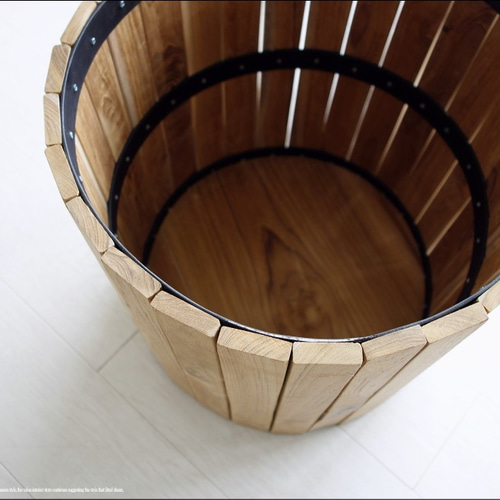 チーク総無垢材 大型鉢カバーI40 プランツカバー ポット 鉢入れ