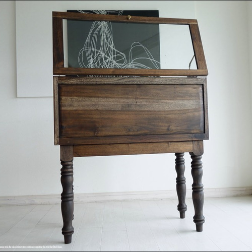 チーク無垢材 コレクションケースWM ガラスショーケース 什器