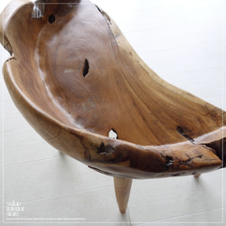 総無垢材 プリミティブチークチェアN イス 椅子 新品 ベンチ 木製チェアー 天然木 手作り ナチュラル 素朴 送料無料 1枚目の画像