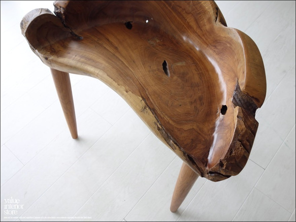 総無垢材 プリミティブチークチェアN イス 椅子 新品 ベンチ 木製チェアー 天然木 手作り ナチュラル 素朴 送料無料 5枚目の画像
