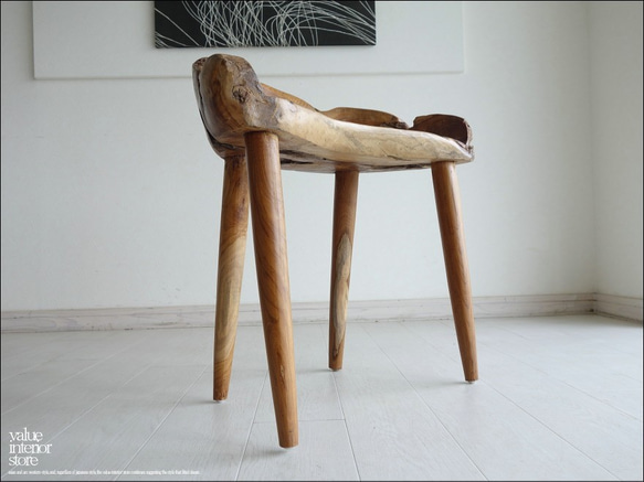 総無垢材 プリミティブチークチェアN イス 椅子 新品 ベンチ 木製チェアー 天然木 手作り ナチュラル 素朴 送料無料 6枚目の画像