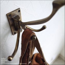 真鍮4フック ブラスフック レトロ調 壁掛ウォールハンガー 帽子掛け