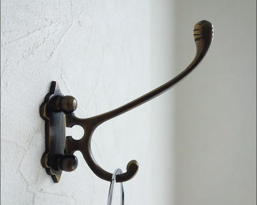 真鍮ウォールフック007 可動式ブラスフック レトロ 壁掛ウォール