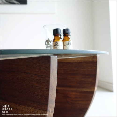 バリューインテリアストア 無垢材ガラステーブル value interior store