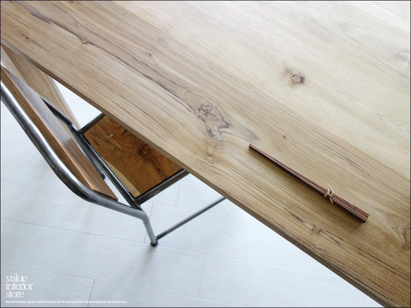 チーク無垢材 ダイニングテーブルLI/150cm 食卓テーブル デスク 机 シンプル ナチュラル 手作り 送料無料 銘木 8枚目の画像