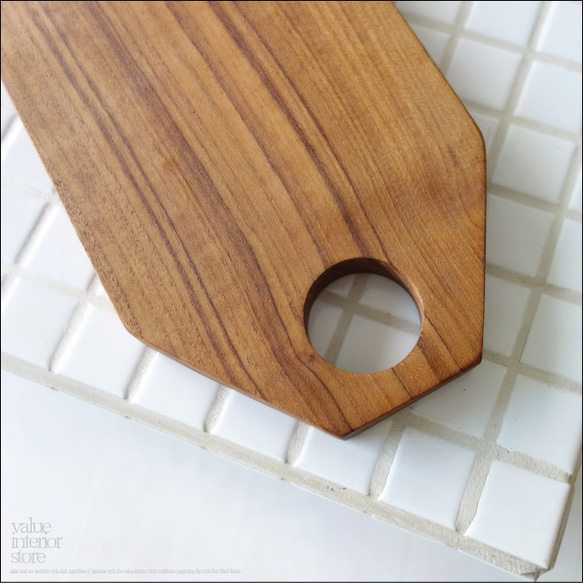 チークカッティングボード27N まな板 調理用 天然木 キッチン雑貨 一枚板 銘木 ナチュラル 木製 シンプル 無垢 2枚目の画像