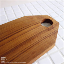 チークカッティングボード27N まな板 調理用 天然木 キッチン雑貨 一枚板 銘木 ナチュラル 木製 シンプル 無垢 3枚目の画像