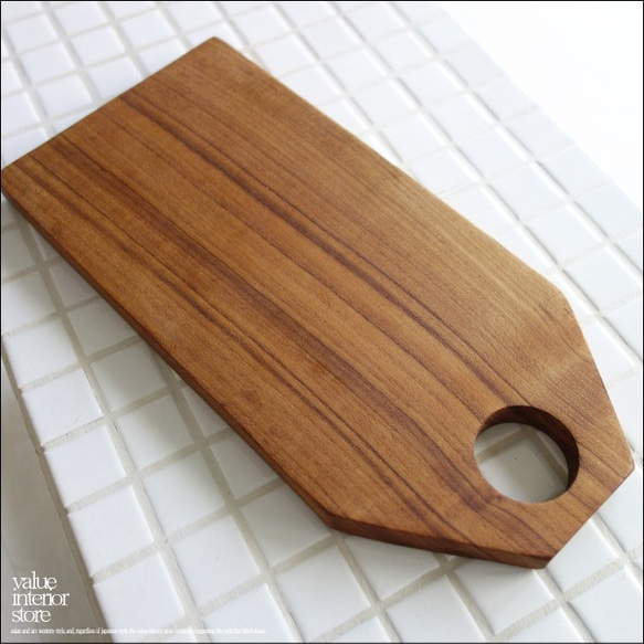 チークカッティングボード27N まな板 調理用 天然木 キッチン雑貨 一枚板 銘木 ナチュラル 木製 シンプル 無垢 4枚目の画像