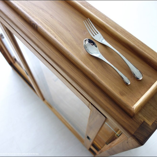 チーク総無垢 ショーケース台形N コレクションケース ガラスケース