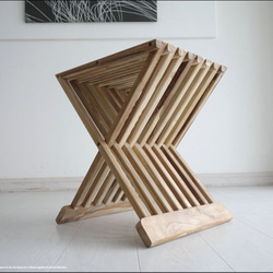 折畳みスツール / JN 折畳椅子 イス ベンチ チェア サイドテーブル 手作り家具 花台 新品 8枚目の画像