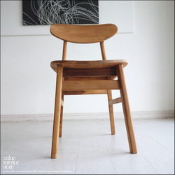 チークオーバルチェアN イス 椅子 総無垢 ダイニングチェア 手作り ナチュラル 天然木 素朴 シンプル ハンドメイド 5枚目の画像