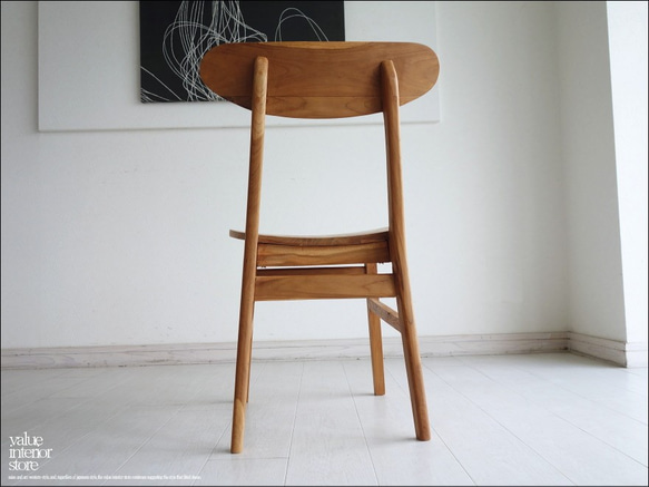 チークオーバルチェアN イス 椅子 総無垢 ダイニングチェア 手作り ナチュラル 天然木 素朴 シンプル ハンドメイド 6枚目の画像
