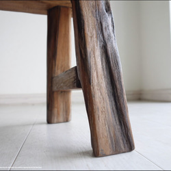 プリミティブオールドチークベンチ E1 椅子 スツール 古材家具 一枚板 総無垢 ナチュラル 椅子 イス チェア 10枚目の画像
