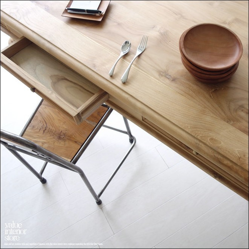 チーク総無垢 ダイニングテーブルREA 食卓テーブル デスク 手作り 机