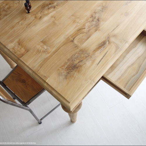 チーク総無垢 ダイニングテーブルREA 食卓テーブル デスク 手作り 机