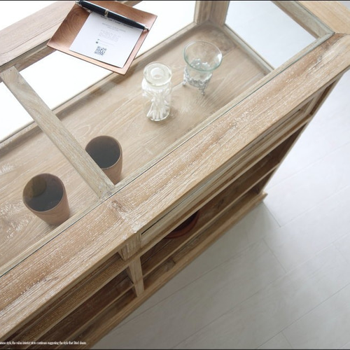 【東京都内23区配送無料】ビンテージ　レトロ　チーク材　食器棚　ショーケース　棚 東京都内23区配送無料】ビンテージ レトロ チーク材 食器棚 ショー