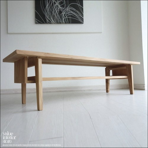 手作りローボードテレビラック無垢板シンプル