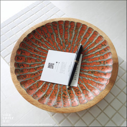 モンキーポッド総無垢材 デコレーショントレイR 菓子鉢 小物入れ 飾り皿 木製 手作り エスニック ハンドメイド 4枚目の画像
