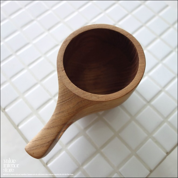 チークカップRis コーヒーカップ 木のコップ マグカップ 木製カップ ティーカップ 木製食器 新品 ナチュラル 手作り 3枚目の画像