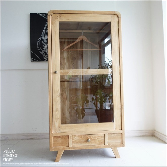 ワードローブ ガラス 洋服 収納 タンス