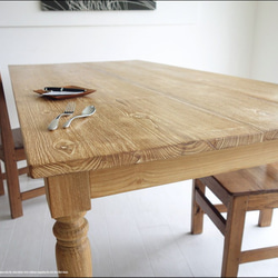 チーク無垢材 ダイニングテーブルBOL 食卓テーブル 机 チーク材 手作り 天然木 ナチュラル 世界三大銘木 古材家具 4枚目の画像