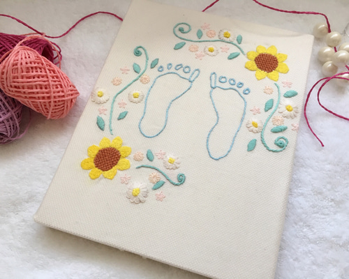足型刺繍 手型刺繍 インスタグラムにも掲載中☆彡.。 夏