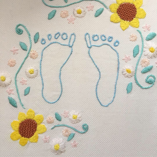 足型刺繍 手型刺繍 インスタグラムにも掲載中☆彡.。 夏
