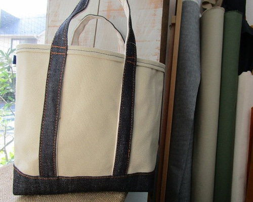 ☆早い者勝ち！！8号帆布とデニムのトートバック☆ ベージュ 17