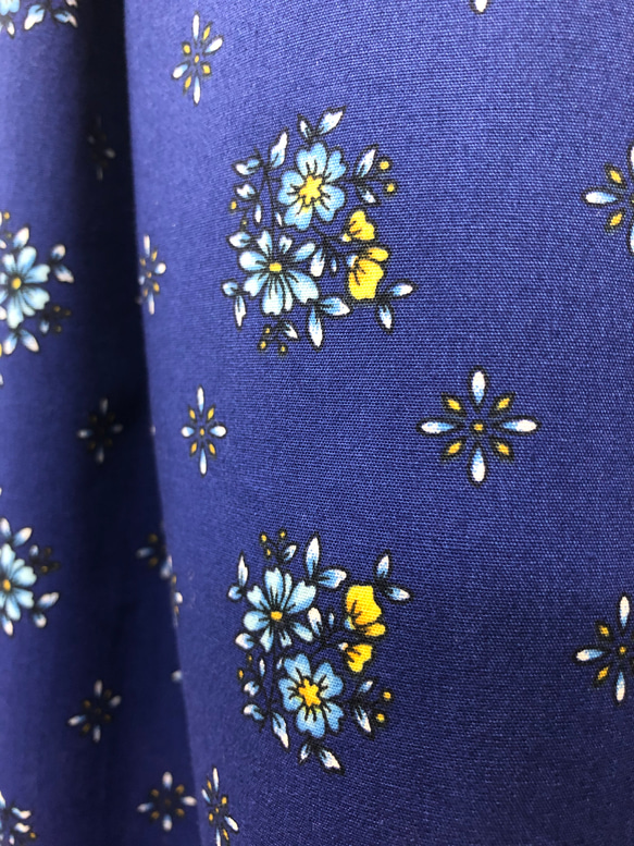 プロバンス調の花柄タックスカート＊綺麗ブルー 6枚目の画像
