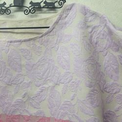 コットンゴブラン織りパネル柄のチュニック＊シャーベットカラー 3枚目の画像