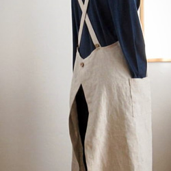《再販×117》リネンギャザークロス*フルエプロン 2枚目の画像