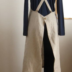 《再販×117》リネンギャザークロス*フルエプロン 3枚目の画像