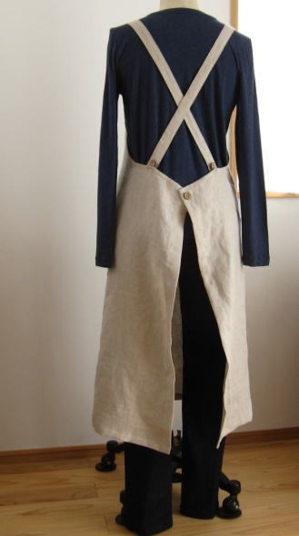 《再販×117》リネンギャザークロス*フルエプロン 3枚目の画像