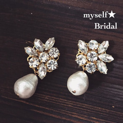 Bridal crystal ピアス 2枚目の画像